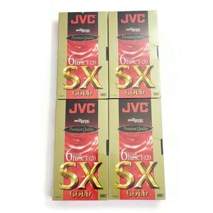 [NEW] Lot of 4 JVC T-120 SX Gold 120 Blank High Performance VHS Tapes 6 Hour Hr